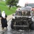 Beykoz TEM otoyolunda ilerleyen cip alev alev yandı Beykoz TEM otoyolunda ilerleyen cip alev alev yandı