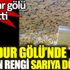 ﻿Burdur Gölü'nde suyun rengi sarıya döndü