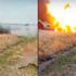 Alev alan LPG'li araç bomba gibi patladı