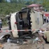 Ordu'da fındık işçilerini taşıyan midibüsün devrilmesi