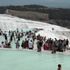 Bayramın son gününde de Pamukkale de manzara değişmedi