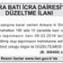 ANKARA BATI İCRA DAİRESİ’NDEN DÜZELTME İLANI