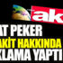 Sedat Peker Akit hakkında açıklama yaptı Sedat Peker Akit hakkında açıklama yaptı