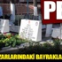 Pes! Şehit mezarlarındaki bayraklar çalındı Pes! Şehit mezarlarındaki bayraklar çalındı