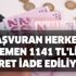 Başvuran herkese hemen 1141 TL'lik ücret iade ediliyor! Kredi borcu olan ve yapılandırma isteyen vatandaşlar dikkat! Başvuran herkese hemen 1141 TL'lik ücret iade ediliyor! Kredi borcu olan ve yapılandırma isteyen vatandaşlar dikkat!